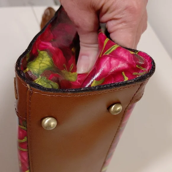 Patricia Nash Pink and Brown Floral Tote Bag - Picture 6 of 7
